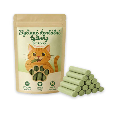 Bylinné dentální tyčinky pro kočky