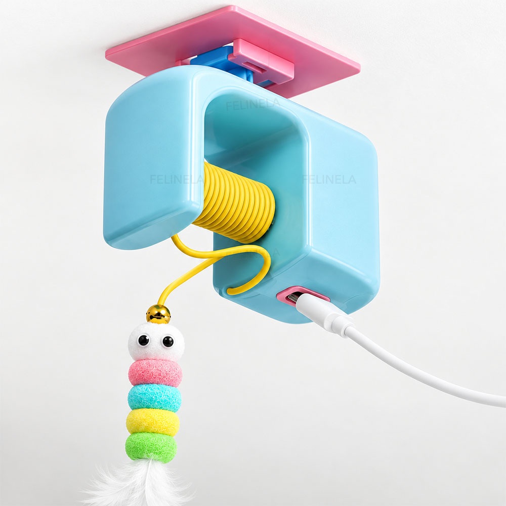 Zařízení SwingUp s housenkou připojené kabelem USB-C